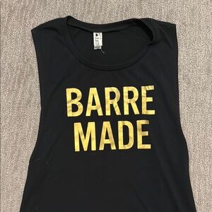 Black and Yellow Barre Made Sleeveless Muscle Tee